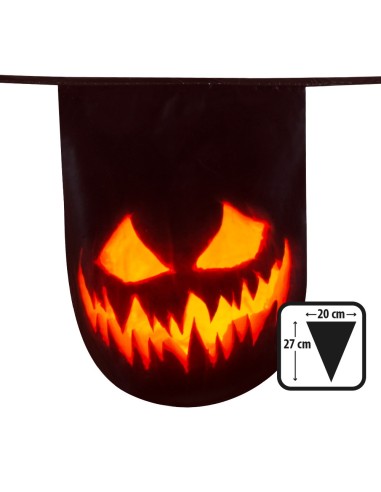 Guirlande fanions citrouille Halloween 6m