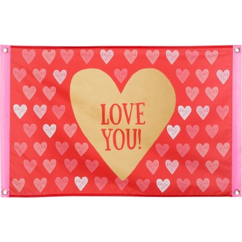 Drapeau avec coeurs Love You