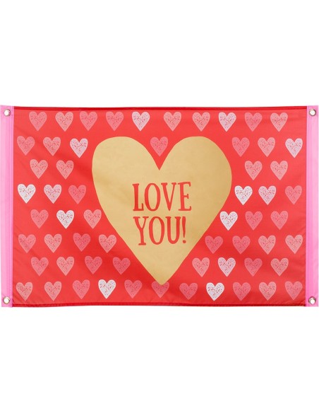 Drapeau avec coeurs Love You