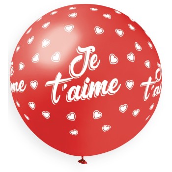 Ballon géant je t'aime rouge
