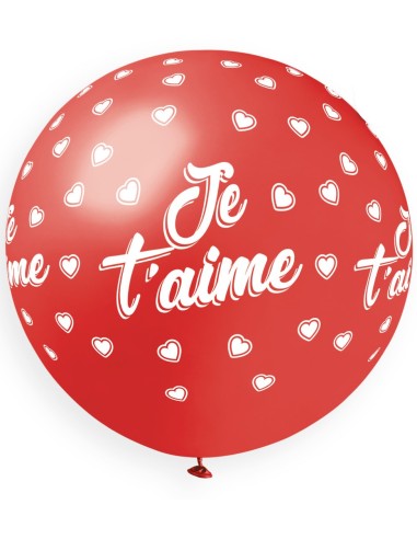 Ballon géant je t'aime rouge