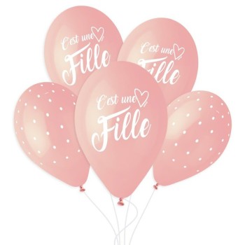 5 ballons c'est une fille rose