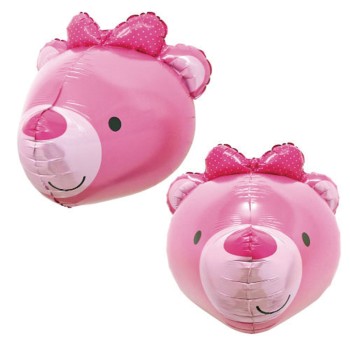Ballon tête d'ours rose