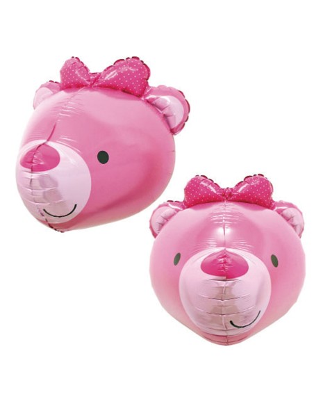 Ballon tête d'ours rose