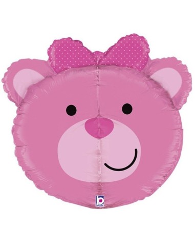 Ballon tête d'ours rose