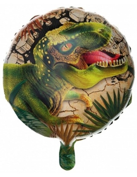 Ballon rond métallisé dinosaure