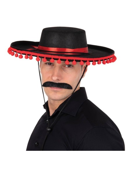 Chapeau Espagnol noir et rouge