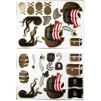 25 stickers thème pirate