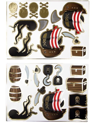 25 stickers thème pirate