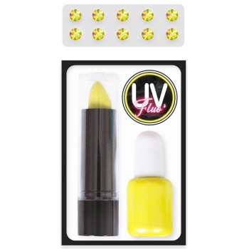 Kit maquillage UV jaune fluo