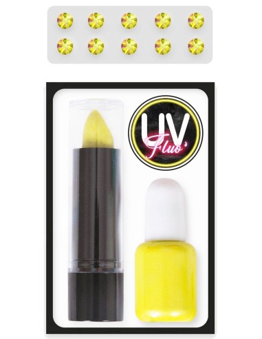 Kit maquillage UV jaune fluo