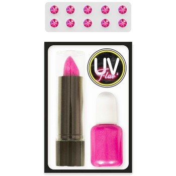 Kit maquillage UV rose fluo