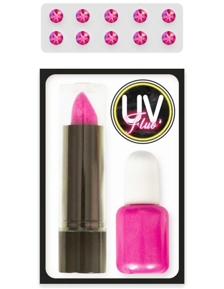Kit maquillage UV rose fluo