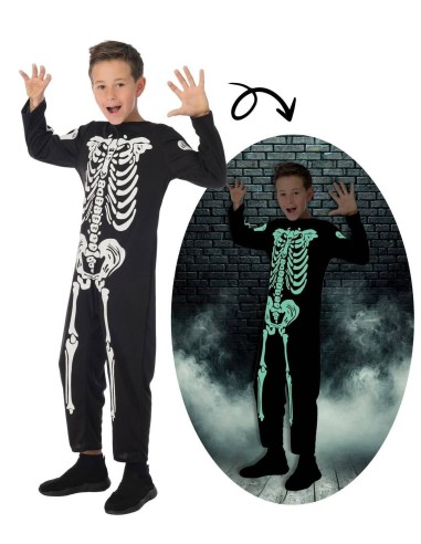 Déguisement squelette phosphorescent enfant