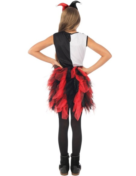 Déguisement arlequine froufrou rouge & noir