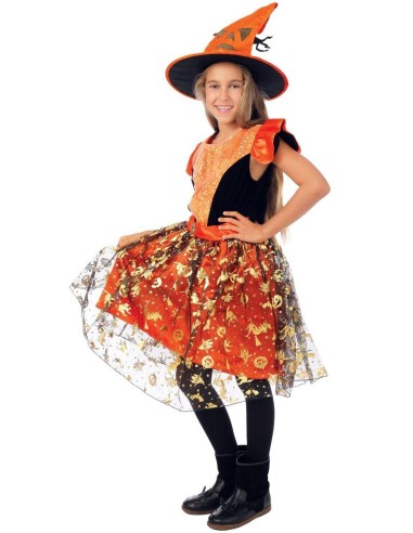 Déguisement enfant sorcière citrouille