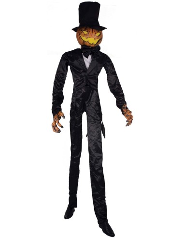 Déco animée et sonore géante pour Halloween - Dandy citrouille 2.40m