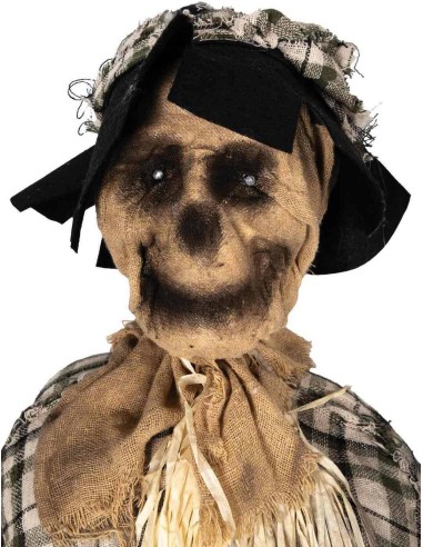 Epouvantail sur chaise à bascule déco animée et sonore pour Halloween