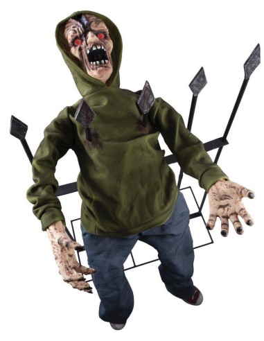 Zombie empalé sur une grille déco animée et sonore pour Halloween