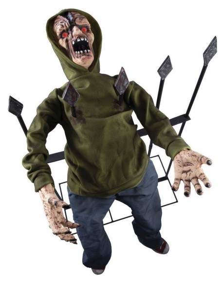 Zombie empalé sur une grille déco animée et sonore pour Halloween