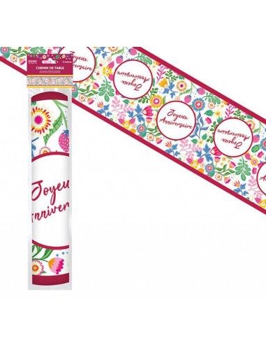 Chemin de table anniversaire floral