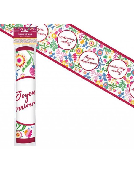 Chemin de table anniversaire floral