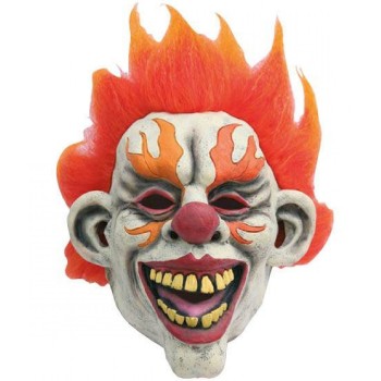 Masque clown latex à flammes pour Halloween