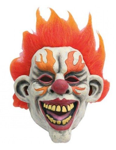 Masque clown latex à flammes pour Halloween