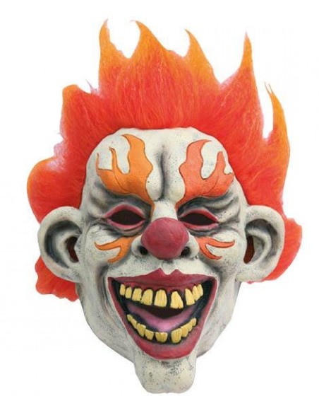 Masque clown latex à flammes pour Halloween