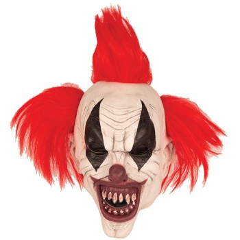 Masque clown effrayant avec crêtes rouges