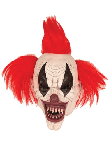 Masque clown effrayant avec crêtes rouges