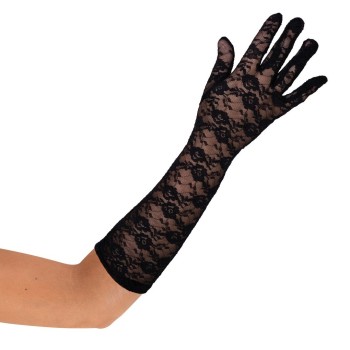 Paire de gants longs dentelles noires