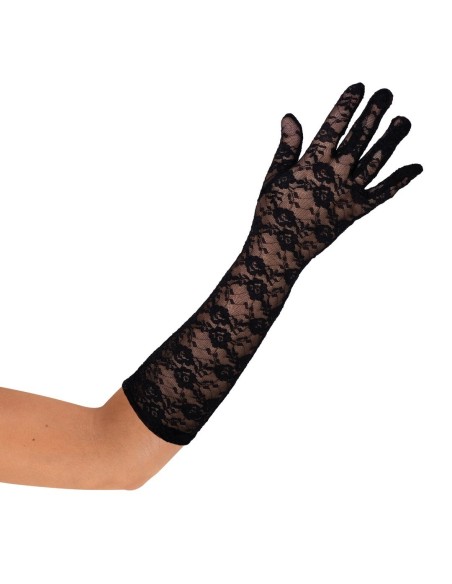Paire de gants longs dentelles noires