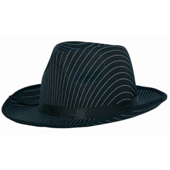 Chapeau gangster satin rayé