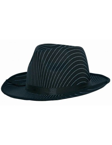 Chapeau gangster satin rayé