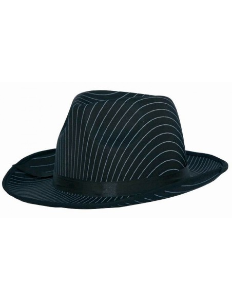 Chapeau gangster satin rayé