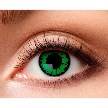 Lentilles fantaisies vertes et noires yeux de reptile