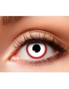 Lentilles fantaisies yeux de psychopathe blanc et rouge à Lille