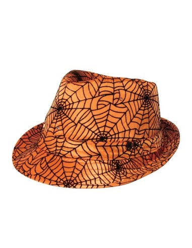Borsalino orange avec toiles d'araignée
