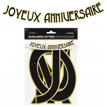 Guirlande lettres Joyeux Anniversaire art déco 6m