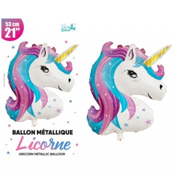 Ballon alu licorne 53cm