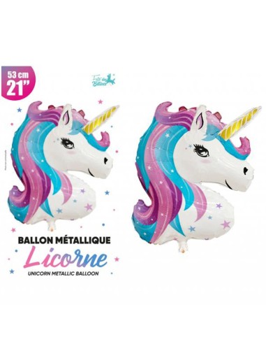 Ballon alu licorne 53cm