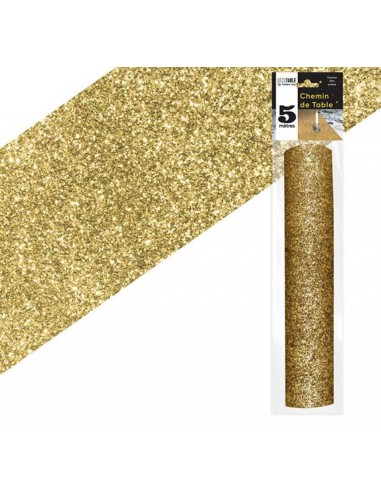 Chemin de table paillettes or 5m