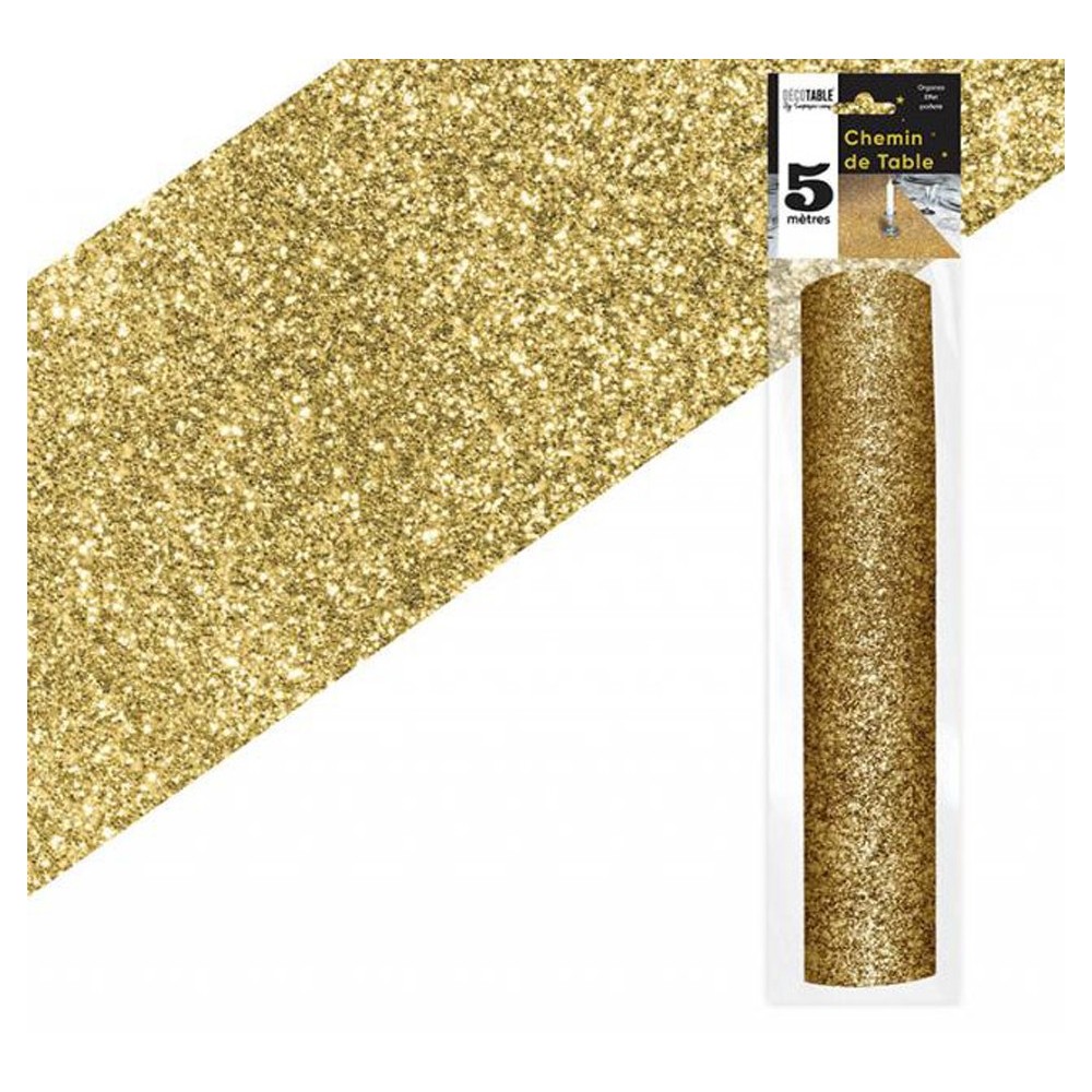Chemin de table paillettes or 5m