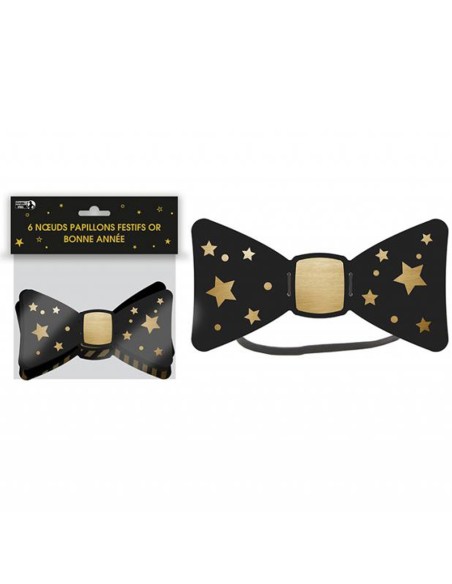 6 noeuds papillons Bonne Année or