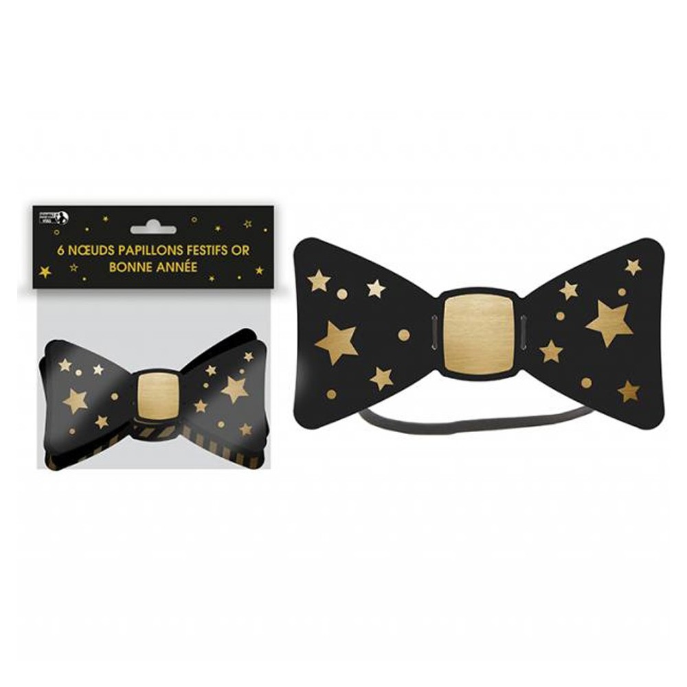 6 noeuds papillons Bonne Année or