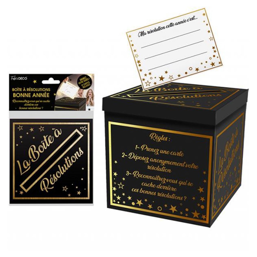 Boite à résolutions nouvel an or