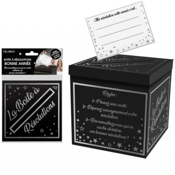 Boite à résolutions nouvel an argent