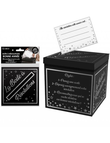 Boite à résolutions nouvel an argent
