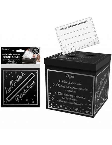 Boite à résolutions nouvel an argent